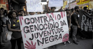 Cartaz Contra o genocídio da juventude Negra