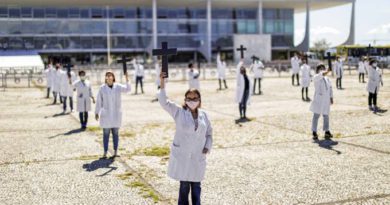 Protesto de enfermeiros no Planalto